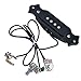 Musiclily Black Pre-Wired Sound Hole Single Coil Pickup Wiring Harness For 4 String Guitar