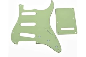 Dopro 11 Hole Strat SSS Pickguard ST Back Plate Trem Cover Mint Green 3 Ply