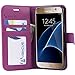 Galaxy S7 Case, Abacus24-7 Samsung Galaxy S7 Wallet Case, Leather Flip Cover and Stand for Samsung S7 Phone, Purple