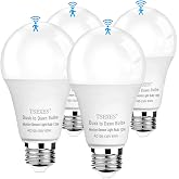 12W Motion Sensor LED Light Bulbs (100W Equivalent), 5000K Daylight, 4-Pack | Motion Activated Light Bulb with Dusk to Dawn Sensor for Outdoor Patio Yard Porch