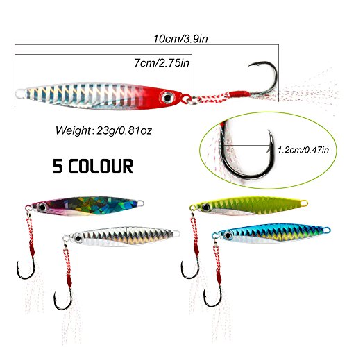 image for YONGZHI Fishing Lures Metal VIB Hard Spinner Blade Baits with Feathers