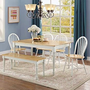 Amazon.com : Simple Living Farmhouse 5-piece White Natural Dining Room