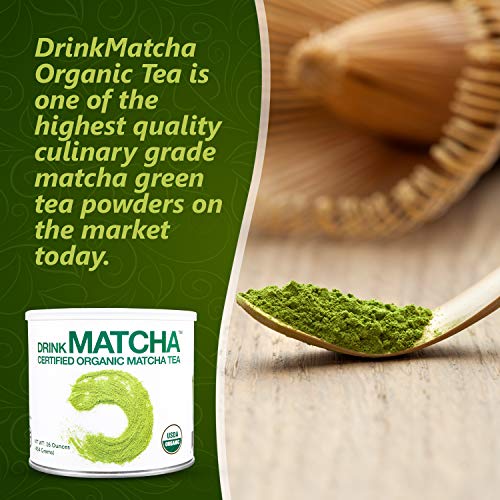 Drink Matcha -1 LB Matcha Green Tea Powder - USDA Organic - 100% Pure Organic Matcha Green tea Powder - Nothing added (16 oz)