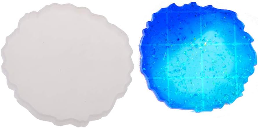 XIANSHI New Large Irregular Wave Round Coaster Mold Silicone Resin Cement Casting Mold Tools, DIY Silicone Molds Making Craft Meaningful Handmade Works