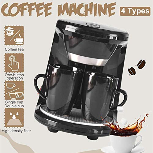 ZJZ Auto-Dual-Cup-Kaffeemaschine, elektrische Filterkaffeemaschine Dual-Use-Kaffee Tee-Maschine Haushaltskaffeemaschine… – Bild 5