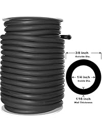 Tubos de 50 pies, látex de hule negro O ámbar 3 8" OD 1 4" ID () # 804r Seleccionar color, negro