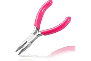 LEONTOOL Mini Long Nose Pliers - 3 Inch Chain Nose Pliers for Jewelry Making, Bending, Clamping, Winding