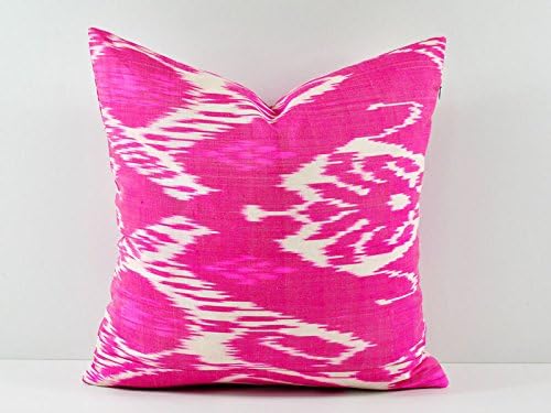 Hand Woven Ikat Pillow Cover, Ikat Pillow, Ikat throw pillows, Pink Ikat Pillow, Designer pillows, Decorative pillows, Accent pillows
