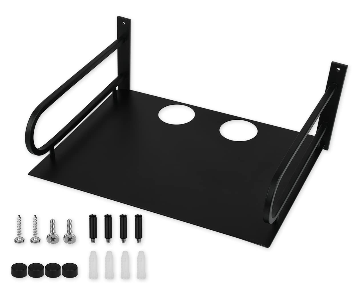 ds. distinctive style Router Wall Mount Projector Shelf Compact Aluminum Small DVD Shelf (Black)