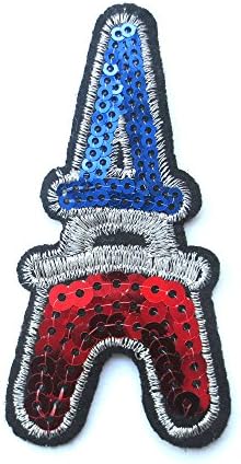 DadaCrafts(TM) Glitter Sequin Letter A Iron On Sewn On Applique Patch For Jeans Clothes