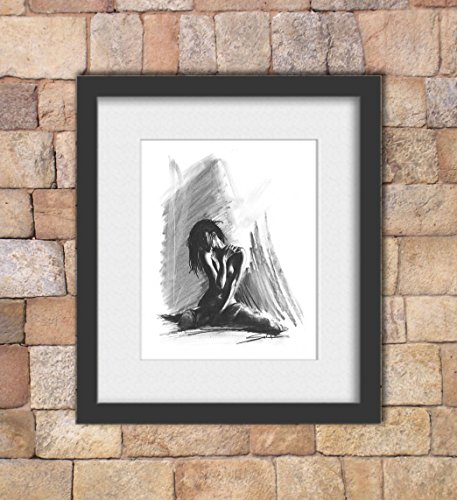 Charcoal Figure Drawing, Nude Art, Naked Woman Art, Erotic Art, Erotic, Nude Model - Thumbnail 2