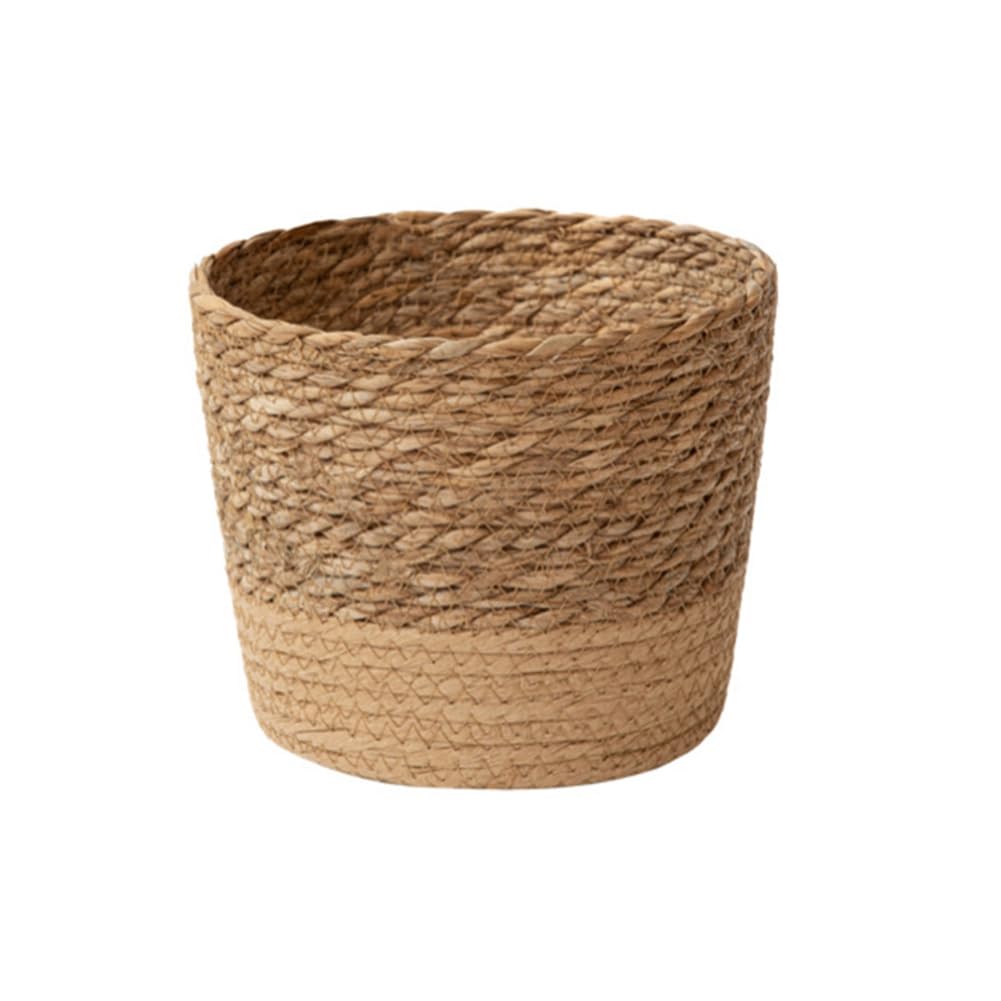 PRATYAHARA Straw Weaving Flower Plant Pot Wicker Basket Rattan Flowerpot Storage Basket Handmade Woven Planter Basket Easy Install Easy to Use S