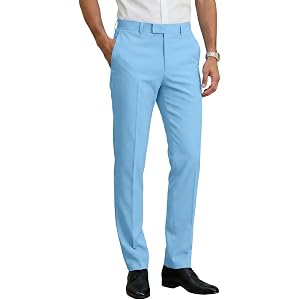 Yiistlccy Men's Expandable-Waistband Business Casual Dress Pants