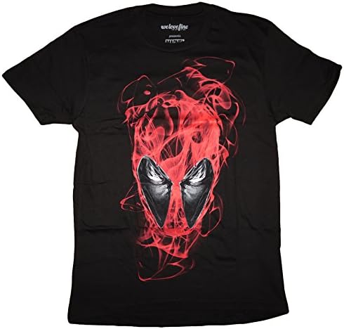 Marvel Comics Men's Assorted Deadpool Fashion T-Shirts (Medium, Smoke Mask (Black))