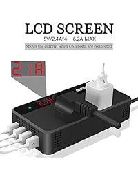 BMK 200W Inversor de corriente para automóvil DC 12V a 110V AC DC DC Adaptador 4 puertos USB Cargador Adaptador de enchufe para automóvil con interruptor y pantalla LCD actual