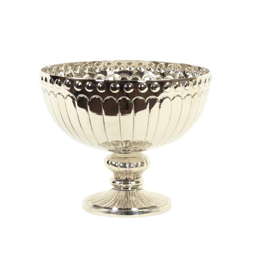 Koyal Wholesale Metal Pedestal Bowl Floral Compote Vase For