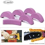 HOMOO ART Chainsaw Teeth Sharpener Grindstone, 6 Pcs Chainsaw Fast-Sharpening Stone Replacement kit for Portable Proprietary Bar-Mount Saw Chain Sharpener for 16/18/20-inch Chainsaw (6 Pcs-Pink)