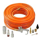 WYNNsky 3/8"&times;50ft PVC Air Hose With 10 Piece Air Compressor Kits, Air Blow Gun and Air Coupler Tools Accessory Kit