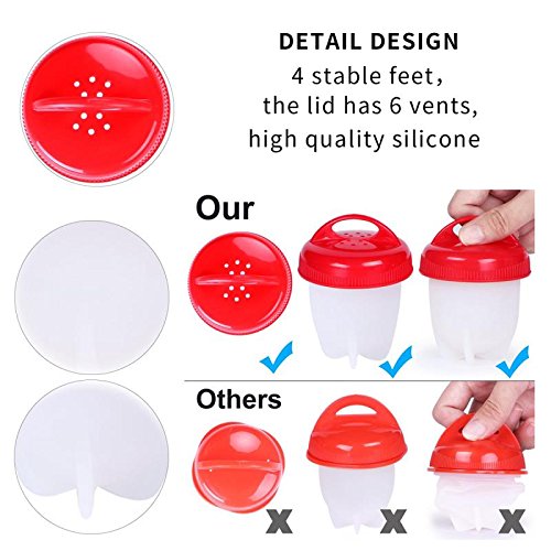 Egg Cooker Set Non-stick Silicone Egg Cups for Soft and Hard Boiled Eggs