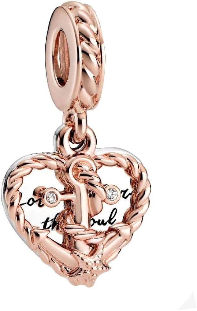 Pandora Anchor, Sailing Rope and Heart Charm Pendant Rose Amazon.co.uk