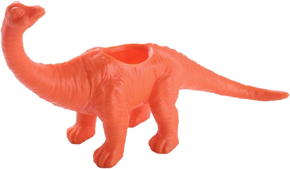 TiaoBug Cute Animal Bonsai Pot Flower Pot Plant Vase Gardening Planter with Drain Hole for Home Office Desktop Decoration Orange Brachiosaurus - Image 4