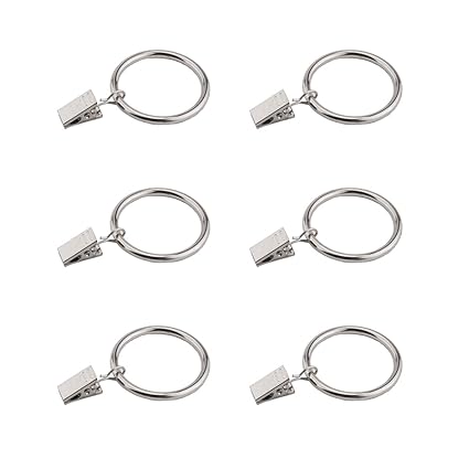 Coideal Silver Curtain Ring Clips With Hook 30 Pack Rustproof