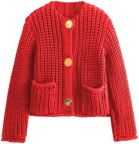Women Long Sleeve Knit Loose Cardigan Cartoon Sheep V-Neck Button