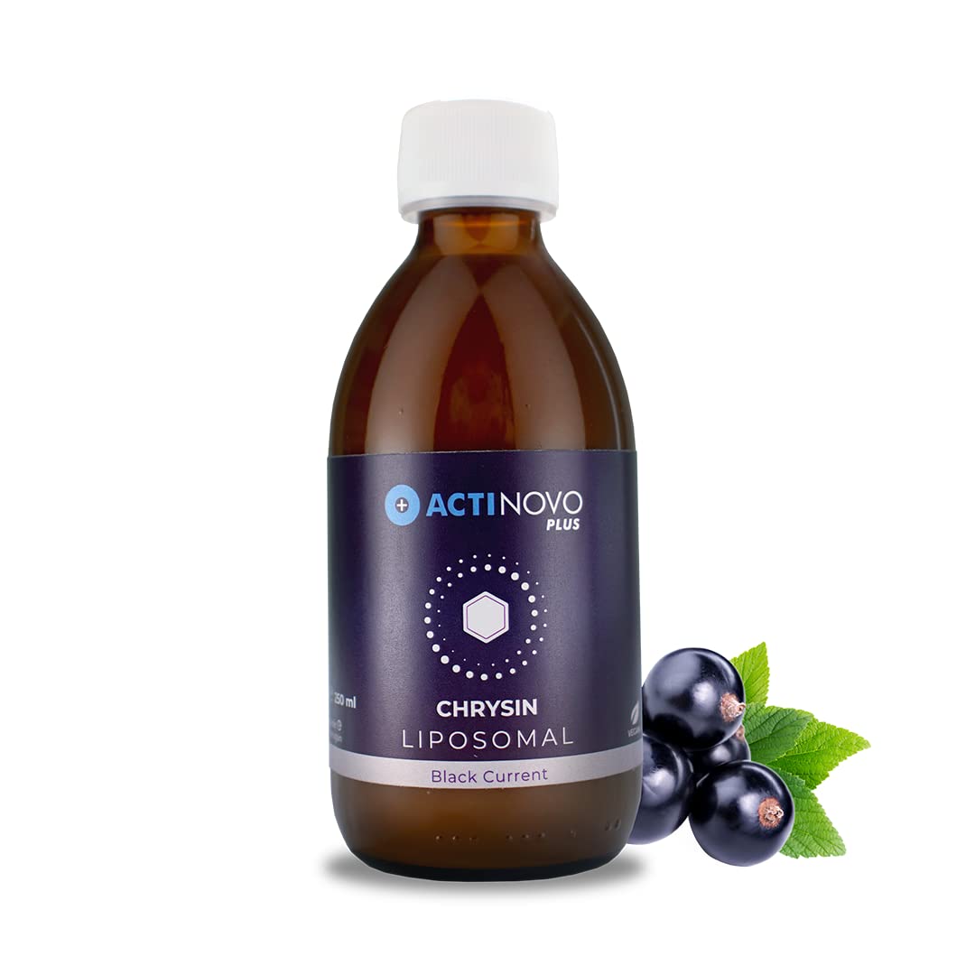 Chrysin | Blackcurrant | 25 Daily doses of 100 mg Chrysin | Vegan | 250 ml | Highly dosed & Laboratory Tested | More Effective Than serum & Capsules | Liposomal | Made in Germany