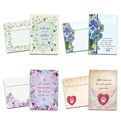 Tree-Free Greetings 16 Pack Floral Pet Sympathy Card Assortment & Matching Enve…