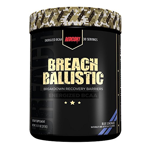 Redcon1 Breach Ballistic Fully Dosed Energized BCAA Complex - 30 Servings (Blue Lemonade)