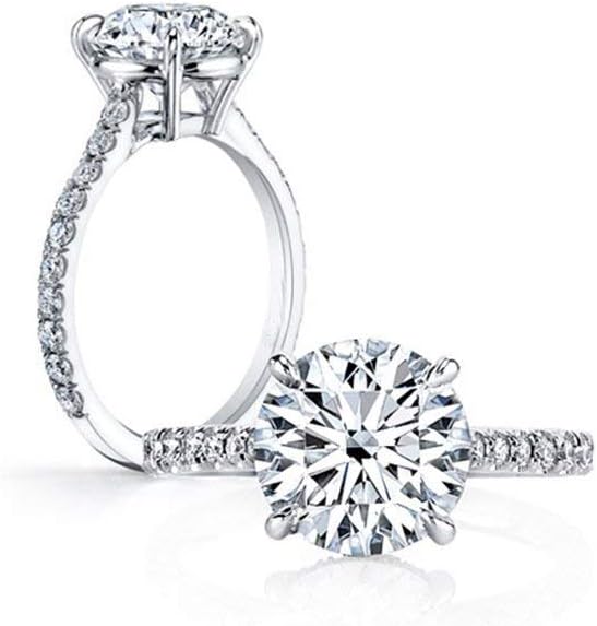 AINUOSHI6ct Emerald Cut CZ Simulated Diamond Wedding Engagement Ring Women 925 Sterling Silver