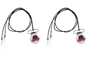 Kallory Stainless Steel Hearing Aid Clips 2-Pack Lightweight Anti-Loss Lanyard for Adults and Kids Hearing Amplifier Security