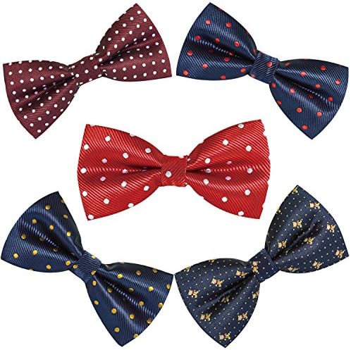 OUMUS Premium Adjustable Neck Tie Bowties 5-pack