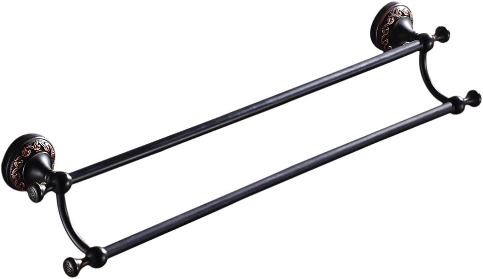 Leyden Black Brass Antique Bathroom Accessories Double Bar Towel Bar Towel Holder Towel Hanger Towel Stand, Oil Rubbed Bronze