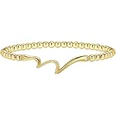 Lisitine Gold Bracelets for Women 14K Gold Beaded Bracelets Stackable Bracelets for Women Gold Charm Bracelet Non Tarnish Gold Jewelry for Women Trendy