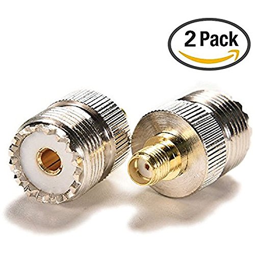 2 QTY RF Coaxial Coax Adapter SMA Female to UHF Female SO239 SL16 Connector ships from USA