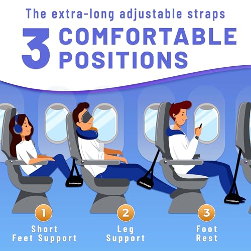 Airplane Foot Hammock (Memory Foam), Perfect Airplane Footrest to Relax