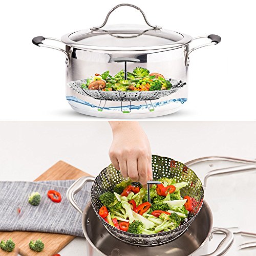 Steamer Basket Instant Pot Accessories Vegetable Steamer 6 Quart Food For 8 Set Steam Baskets 4 Pressure Cooker Steam Rack Stainless Accessory Cake Tray 6 Qt Veggie Cooking Steaming by wellvel