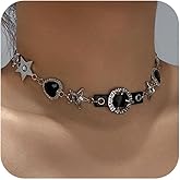 Hanfluenve Vintage Necklace Punk Star Choker Necklace for Women Black Necklace Chain Necklace Dainty Necklace Y2K Jewelry Aesthetic Chain Necklaces Gothic Emo Jewelry for Women Bar Party Jewelry