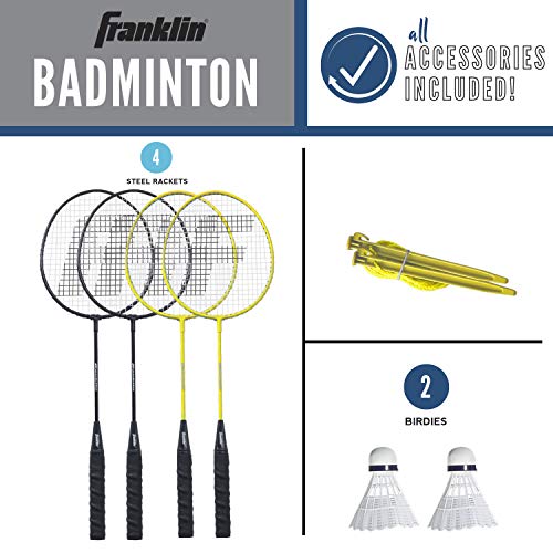 Franklin Sports Badminton Set Backyard + Beach Badminton Net Set