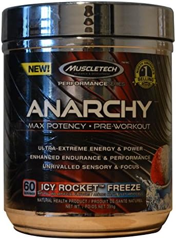 MuslceTech Anarchy Pre-Workout, Icy Rocket Freeze, 60 Servings