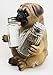 Adorable Hugging Pug Dog Decorative Glass Salt Pepper Shakers Holder Resin Figurine