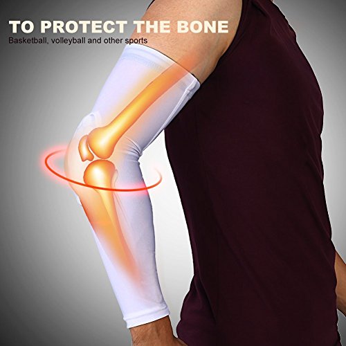 OWIKAR 1 Pair/2 Pcs Honeycomb Elbow Pads Crashproof Arm Sleeves Basketball Football Volleyball Protector Padded Support elbow Brace Shin Guards Protective Gear for Girls Boys Kids Men (Red, Medium)
