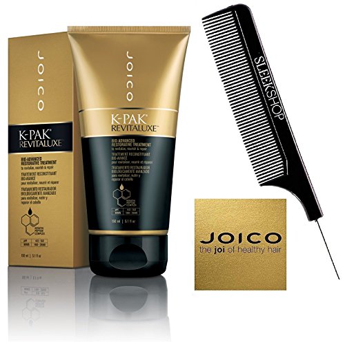 Joico K-PAK REVITALUXE Bio Advanced Restorative Treatment to Revitalize, Nourish, Repair (with Sleek Steel Pin Tail Comb) Bio-Advanced Peptide Complex (5.1 oz/150 ml - RETAIL size)