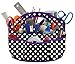 Find-It Supply Caddy, Canvas, 6 Pockets, 6 Compartments, 10 Storage Loops, Black/White Polk Dots (FT07421)