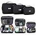 DisRun BUBM Electronic Organizer Gadgets Travel Electronics Accessories Storage Bag for Memory Card USB Battery Power Bank Flash Hard Drive Black 3pcs/Sets