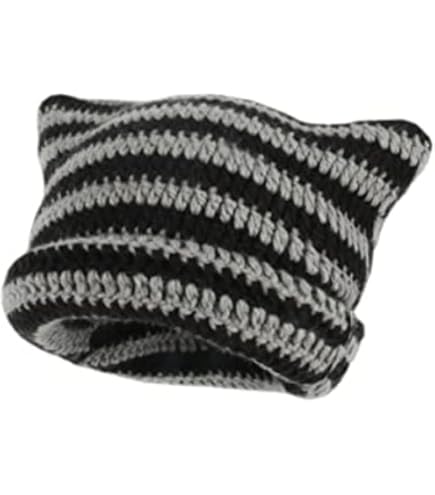LAD MUSICIAN SHAGGY CAT EAR KNIT CAP 猫耳 Amazon.com: QOOEQPQY Women Handmade Knitted Cat Ear Striped Knit