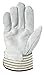 Wells Lamont Leather Work Gloves with Safety Cuff, Suede Palm, Small (4000S),White/Black