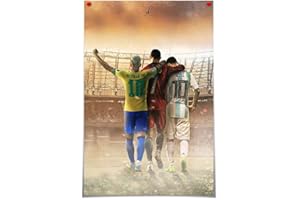 Soccer Legend Superstar Messi Ney-mar Poster Canvas Sports Wall Art Print Posters Modern Home Bedroom Decor for Men Boys Teen