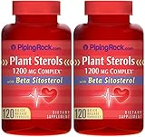 Piping Rock Plant Sterols 1200 mg Complex with Beta Sitosterol 2 Bottles x 120 Quick Release Capsules Dietary Supplement